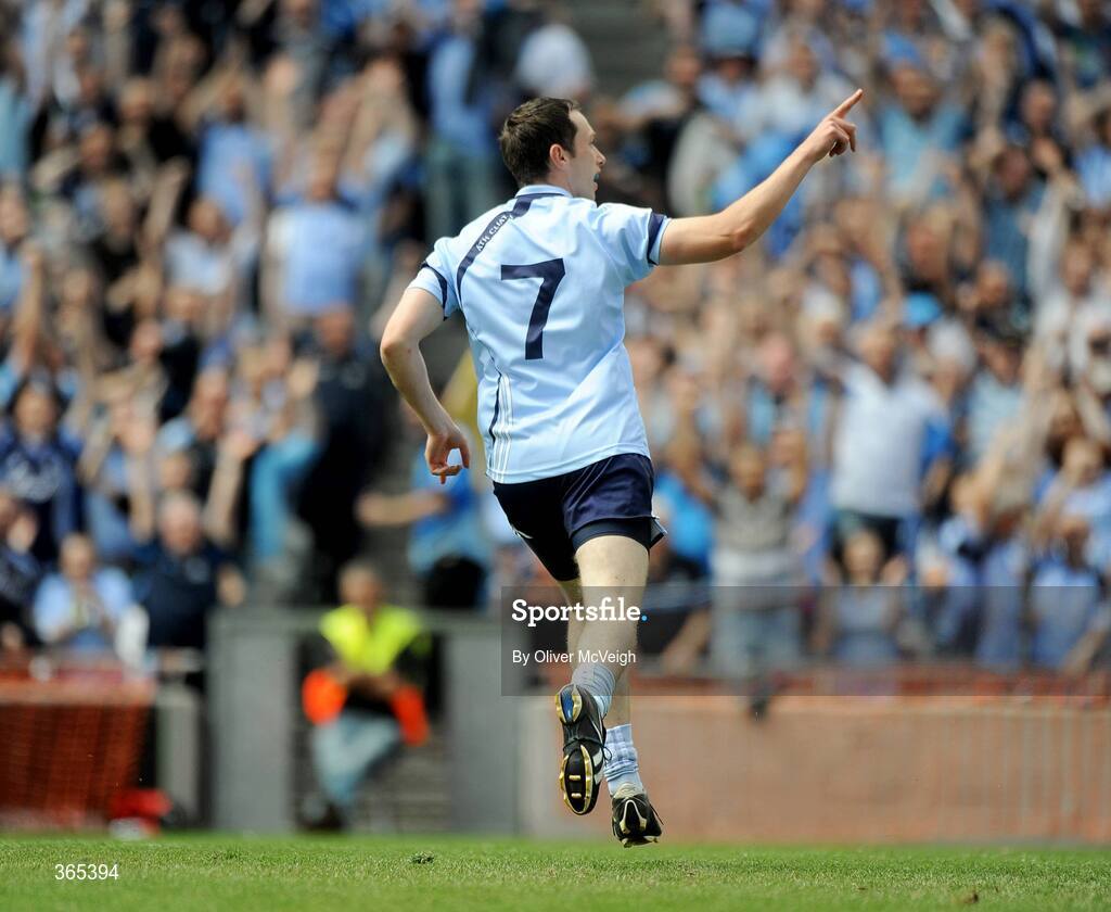 12 July 2009; Barry Cahill, Dublin, celebrates after scoring his side's first goal. GAA Football Leinster Senior Championship Final, Dublin v Kildare, Croke Park, Dublin. Picture credit: Oliver McVeigh / SPORTSFILE