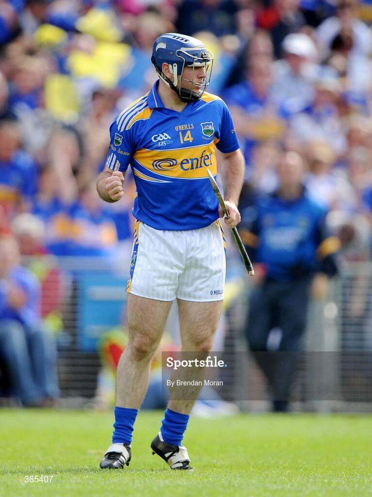 12 July 2009; Eoin Kelly, Tipperary, celebrates after scoring his side's second goal. GAA Hurling Munster Senior Championship Final, Tipperary v Waterford, Semple Stadium, Thurles, Co. Tipperary. Picture credit: Brendan Moran / SPORTSFILE