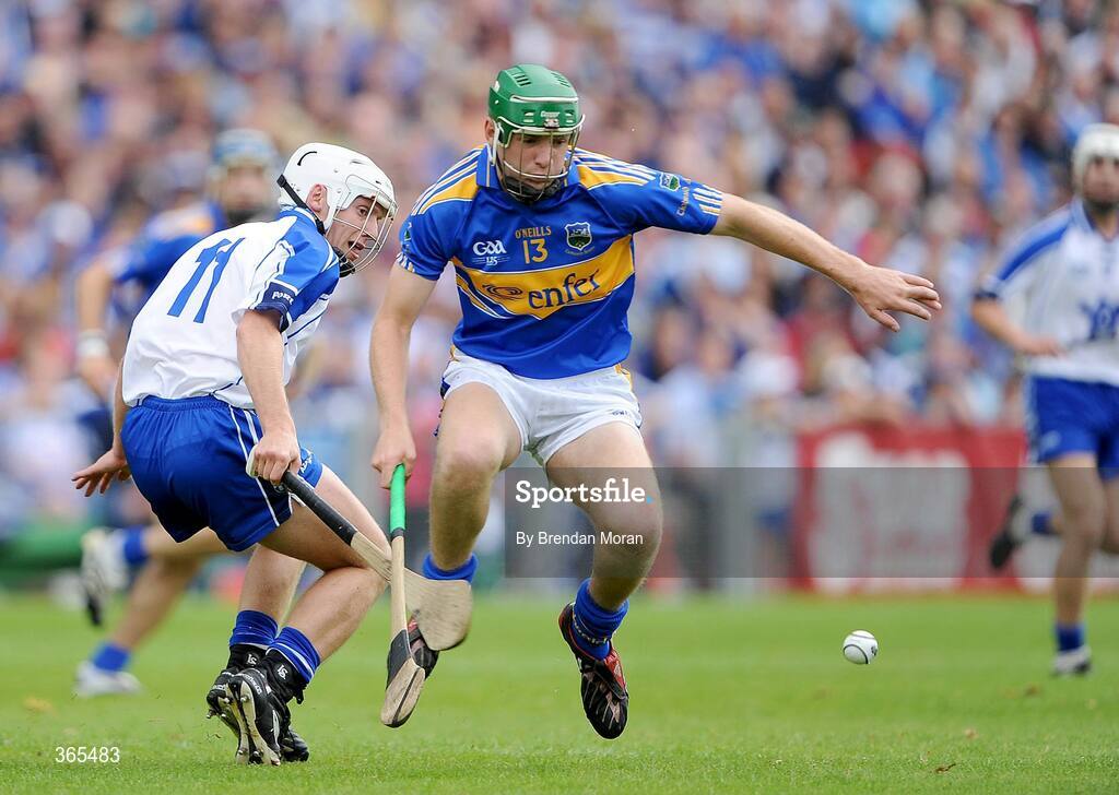 12 July 2009; Noel McGrath, Tipperary, in action against Stephen Molumphy, Waterford. GAA Hurling Munster Senior Championship Final, Tipperary v Waterford, Semple Stadium, Thurles, Co. Tipperary. Picture credit: Brendan Moran / SPORTSFILE