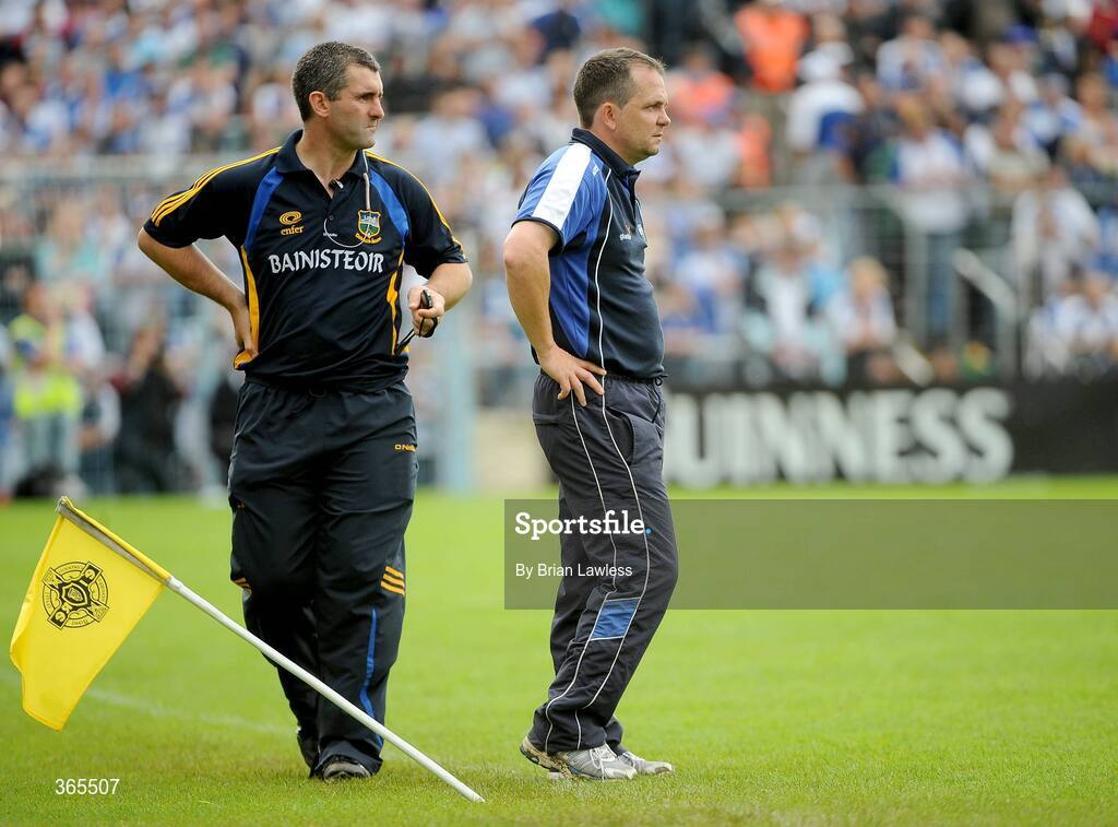 12 July 2009; Tipperary manager Liam Sheedy, left, and Waterford manager Davy Fitzgerald. GAA Hurling Munster Senior Championship Final, Tipperary v Waterford, Semple Stadium, Thurles, Co. Tipperary. Picture credit: Brian Lawless / SPORTSFILE