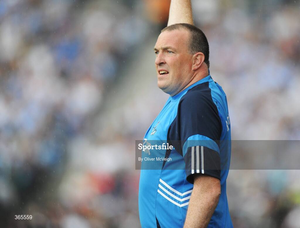 12 July 2009; Dublin manager Pat Gilroy reacts on the sideline. GAA Football Leinster Senior Championship Final, Dublin v Kildare, Croke Park, Dublin. Picture credit: Oliver McVeigh / SPORTSFILE