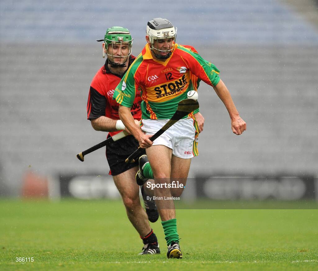 11 July 2009; Craig Doyle, Carlow, in action against Ruiari McGrattan, Down. Christy Ring Cup Final, Carlow v Down, Croke Park, Dublin. Picture credit: Brian Lawless / SPORTSFILE