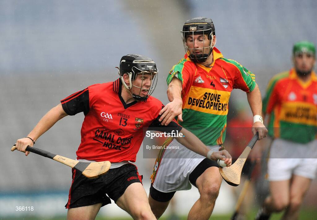 11 July 2009; James Coyle, Down, in action against Des Shaw, Carlow. Christy Ring Cup Final, Carlow v Down, Croke Park, Dublin. Picture credit: Brian Lawless / SPORTSFILE