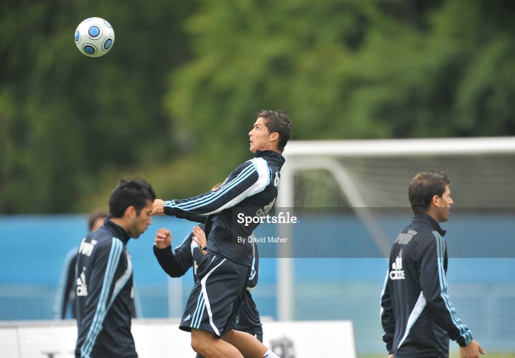 18 July 2009; Real Madrid's Cristiano Ronaldo in action during squad training. Real Madrid pre-season squad training, Carton House, Maynooth, Co. Kildare. Picture credit: David Maher / SPORTSFILE