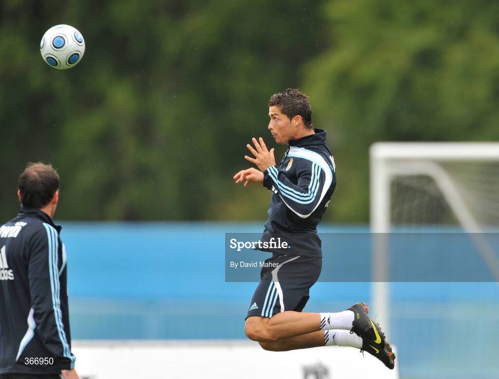 18 July 2009; Real Madrid's Cristiano Ronaldo in action during squad training. Real Madrid pre-season squad training, Carton House, Maynooth, Co. Kildare. Picture credit: David Maher / SPORTSFILE