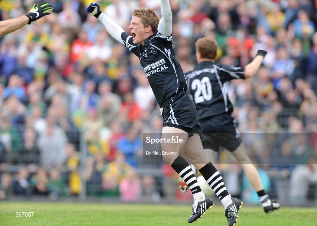 18 July 2009; Sligo's David Kelly celebrates after scoring his side's first goal. GAA All-Ireland Senior Football Championship Qualifier, Round 3, Kerry v Sligo, Austin Stack Park, Tralee, Co. Kerry. Picture credit: Matt Browne / SPORTSFILE