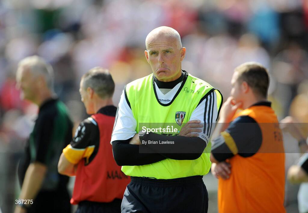 19 July 2009; Antrim manager Liam Bradley in the dying moments. GAA Football Ulster Senior Championship Final, Tyrone v Antrim, St Tighearnach's Park, Clones, Co. Monaghan. Picture credit: Brian Lawless / SPORTSFILE