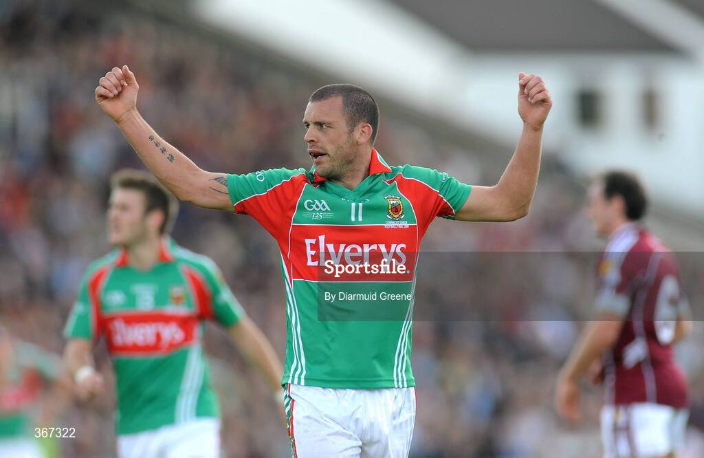 19 July 2009; Trevor Mortimer, Mayo, celebrates after scoring a point. GAA Football Connacht Senior Championship Final, Galway v Mayo, Pearse Stadium, Salthill, Galway. Picture credit: Diarmuid Greene / SPORTSFILE