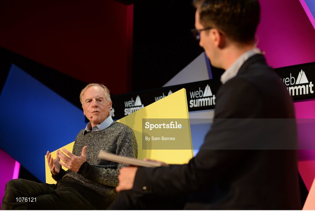 5 November 2015; From left, John Scully, Zeta Interactive, and Charlie Wells, Wall Street Journal, on the Marketing Stage during Day 3 of the 2015 Web Summit in the RDS, Dublin, Ireland. Picture credit: Sam Barnes / SPORTSFILE / Web Summit