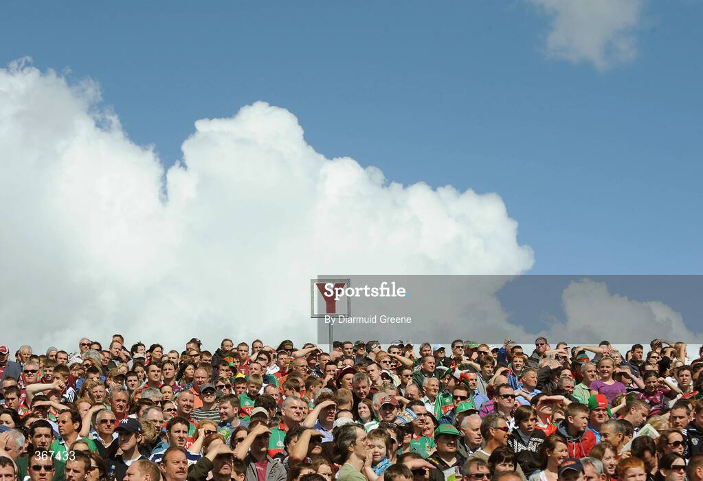 19 July 2009; A general view of Galway and Mayo fans during the game. GAA Football Connacht Senior Championship Final, Galway v Mayo, Pearse Stadium, Salthill, Galway. Picture credit: Diarmuid Greene / SPORTSFILE