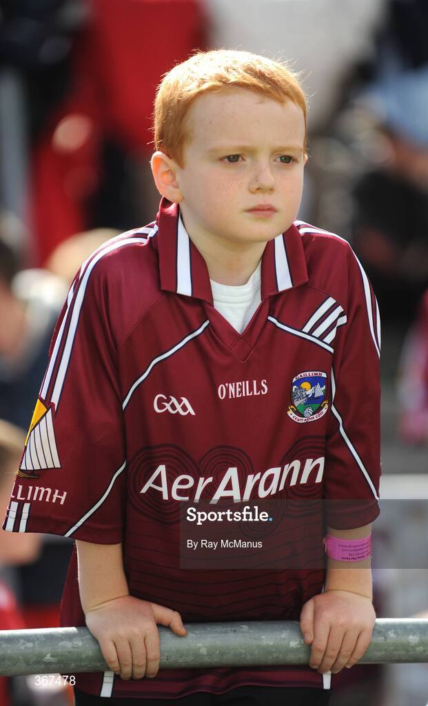 19 July 2009; Seven-year-old Darren Fahy, from Tuam, Co. Galway, watches the game. GAA Football Connacht Senior Championship Final, Galway v Mayo, Pearse Stadium, Salthill, Galway. Picture credit: Ray McManus / SPORTSFILE
