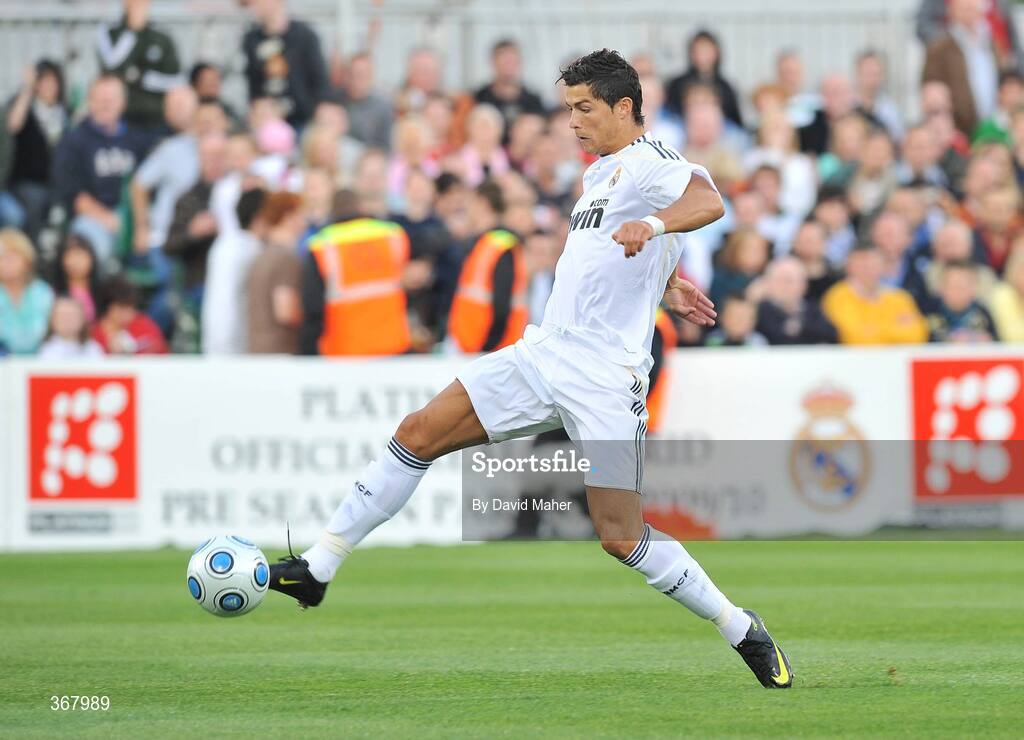 20 July 2009; Cristiano Ronaldo, Real Madrid, in action against Shamrock Rovers. Soccer Friendly, Shamrock Rovers v Real Madrid, Tallaght Stadium, Dublin. Picture credit: David Maher / SPORTSFILE