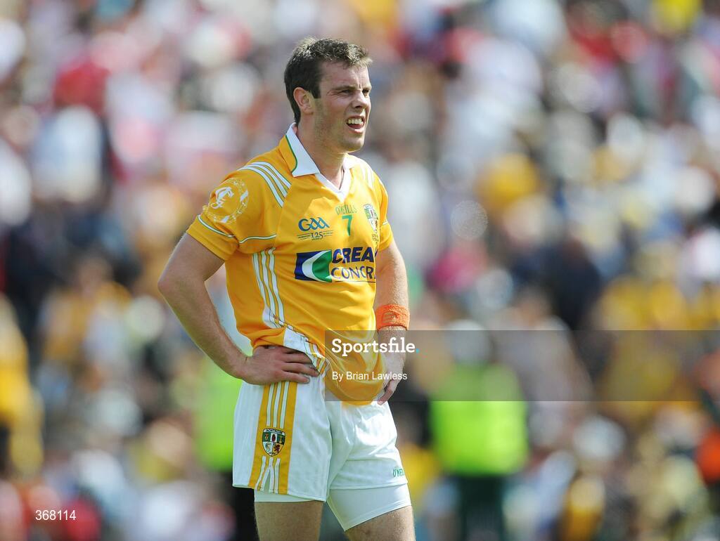 19 July 2009; Antrim's James Loughrey after defeat to Tyrone. GAA Football Ulster Senior Championship Final, Tyrone v Antrim, St Tighearnach's Park, Clones, Co. Monaghan. Picture credit: Brian Lawless / SPORTSFILE