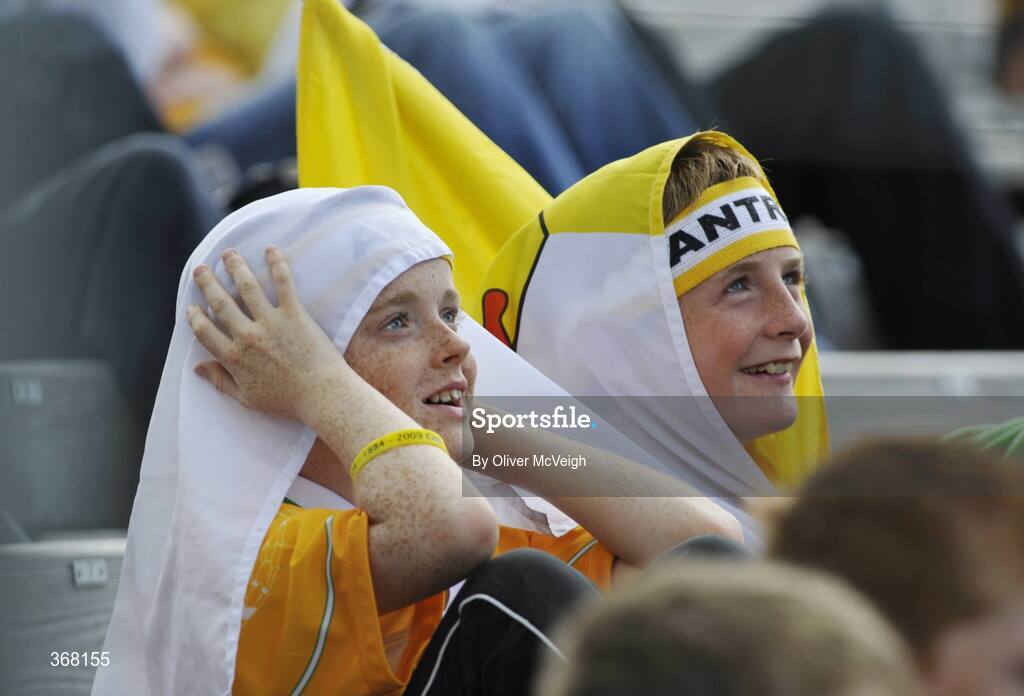 19 July 2009; Young Antrim supporters. GAA Football Ulster Senior Championship Final, Tyrone v Antrim, St Tighearnach's Park, Clones, Co. Monaghan. Picture credit: Oliver McVeigh / SPORTSFILE