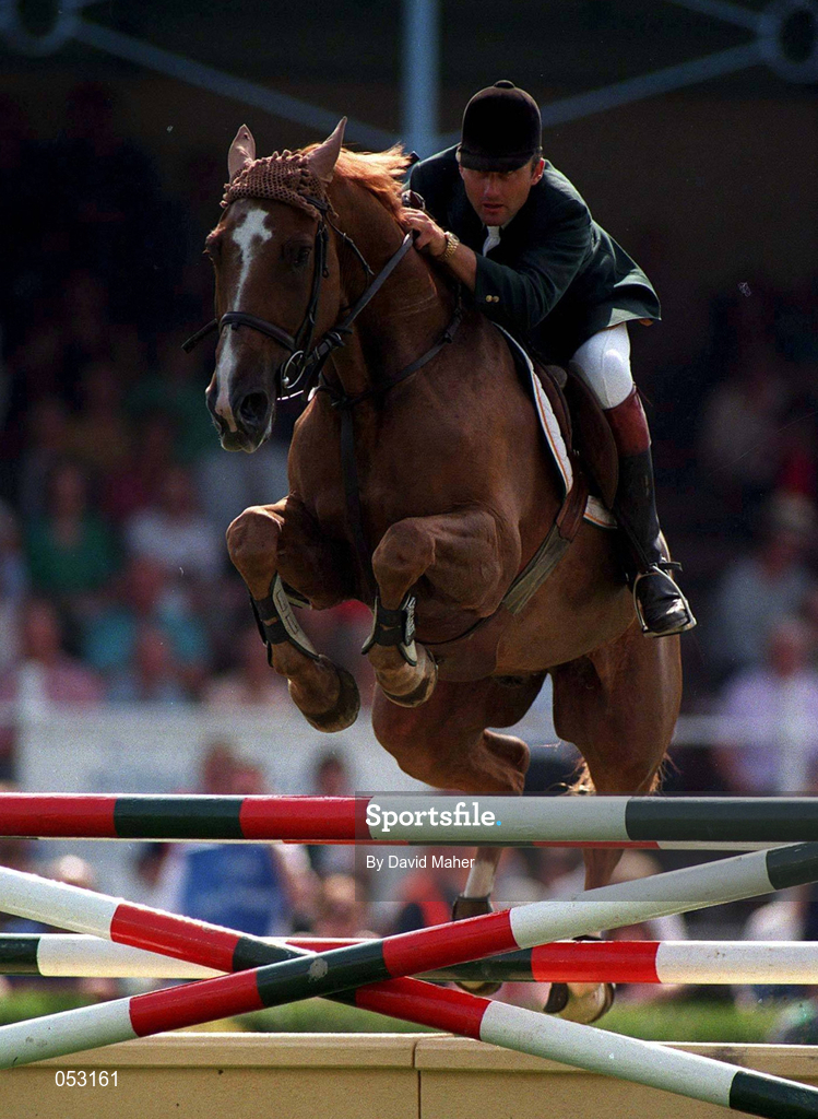 11 August 1995; Peter Charles on La Ina compete in the Aga Khan Challenge Trophy during The Kerrygold Nations Cup at the RDS in Dublin. Photo by David Maher/Sportsfile
