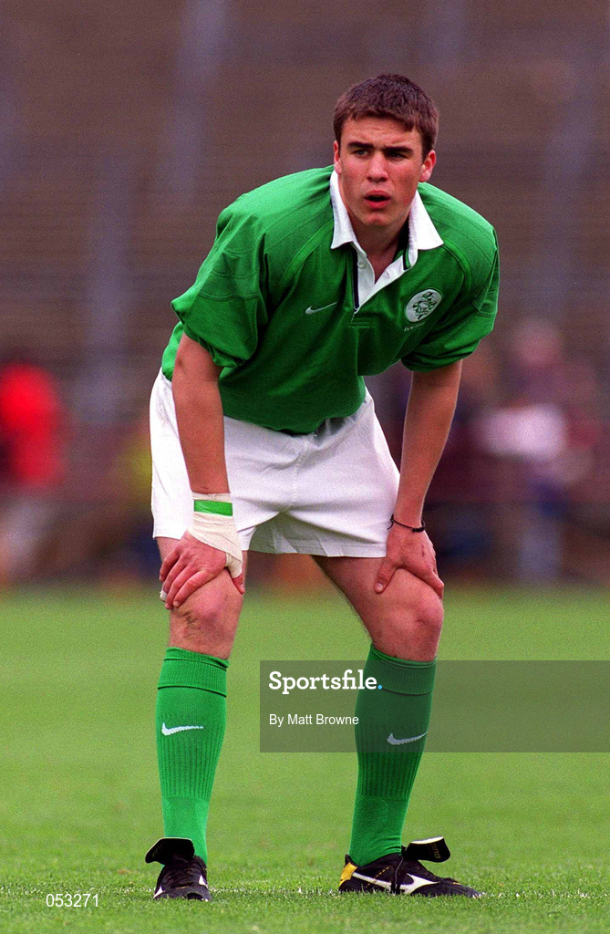 28 April 2000; Sean Brady of Ireland during the 4 Nations U18 Championship match between Ireland and England at Lansdown Road in Dublin. Photo by Matt Browne/Sportsfile