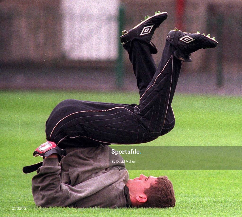 28 May 1996; Shay Given during a Republic of Ireland Training session at Lansdowne Road in Dublin. Photo by David Maher/Sportsfile