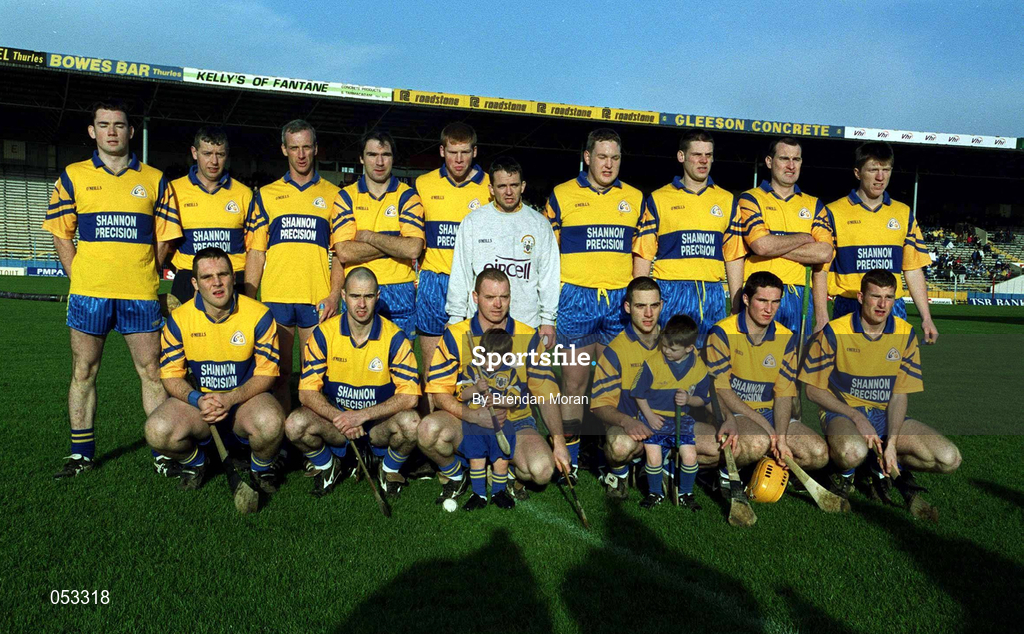 26 November 2000; The Sixmilebridge team ahead of the AIB Munster Senior Hurling Club Championship Final match between Sixmilebridge and Mount Sion at Semple Stadium in Thurles, Tipperary. Photo By Brendan Moran/Sportsfile