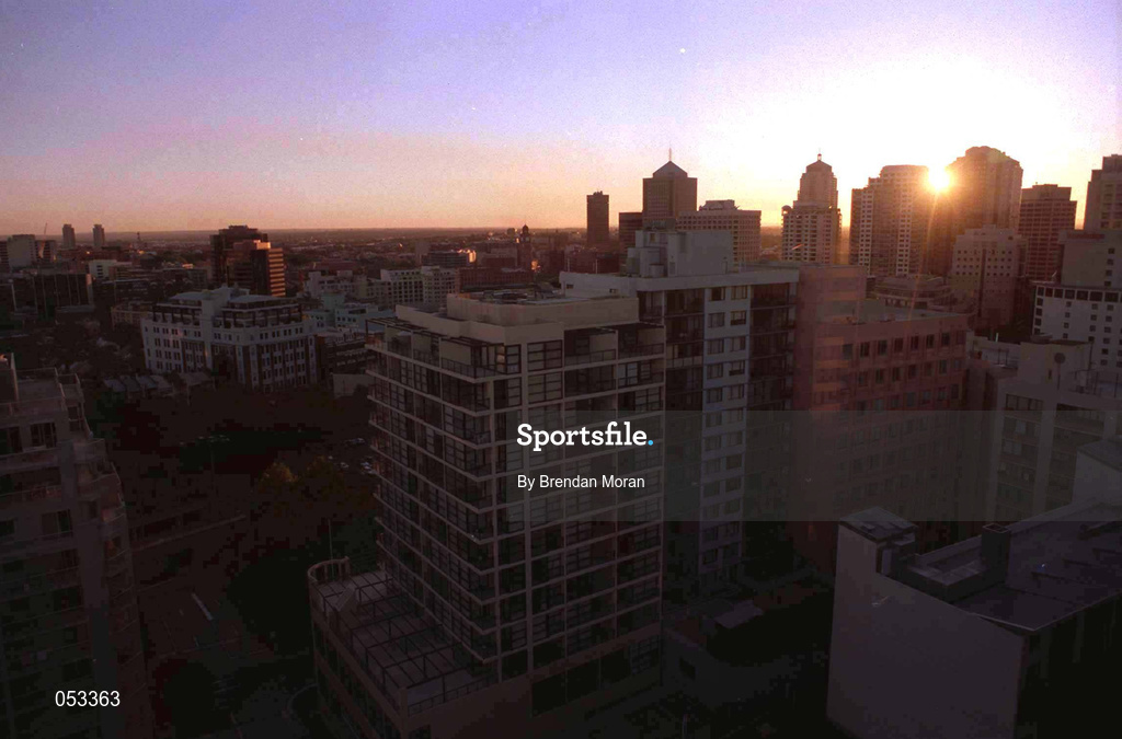 2 October 2000; A general view of the sunset over Sydney, Australia. Photo by Brendan Moran/Sportsfile