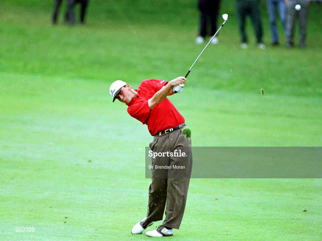 5 July 1997; Thomas Bjorn of Denmark plays his second shot to the first green during the third round of the Murphy's Irish Open Golf Championship at Druid's Glen Golf Course in Wicklow. Photo by Brendan Moran/Sportsfile