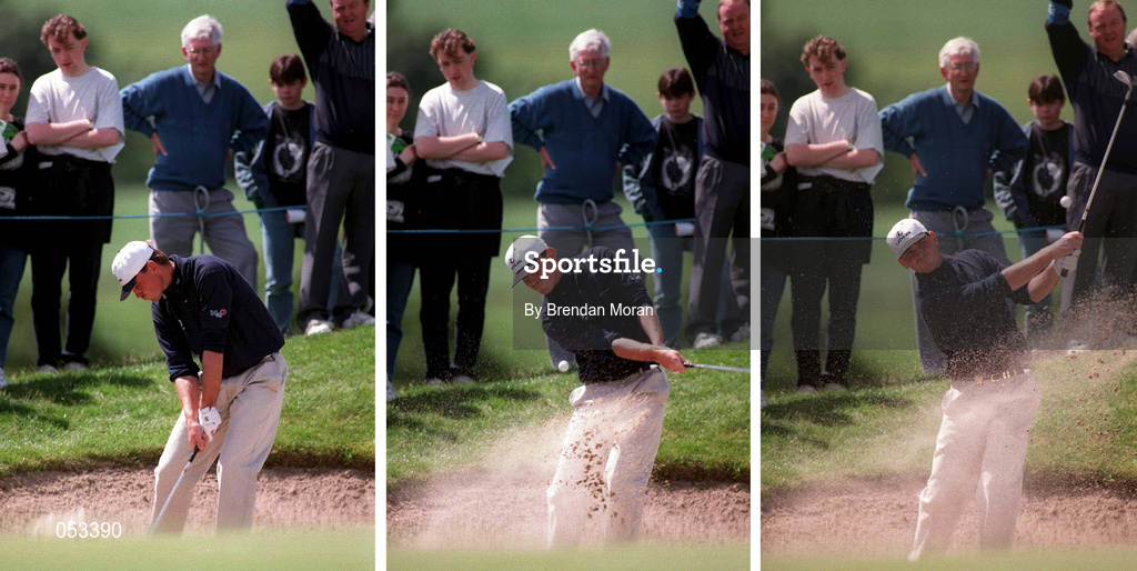 4 July 1997; Thomas Bjorn of Denmark plays from a bunker on the fifth during the second round of the Murphy's Irish Open Golf Championship at Druid's Glen Golf Club in Wicklow. Photo by Brendan Moran/Sportsfile