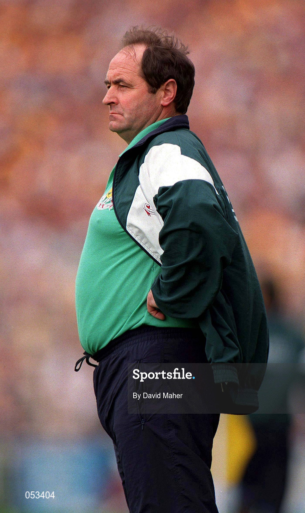 1 Septmber 1996; Limerick manager Tom Ryan during the GAA All-Ireland Senior Hurling Championship Final match between Wexford and Limerick at Croke Park in Dublin. Photo by David Maher/Sportsfile