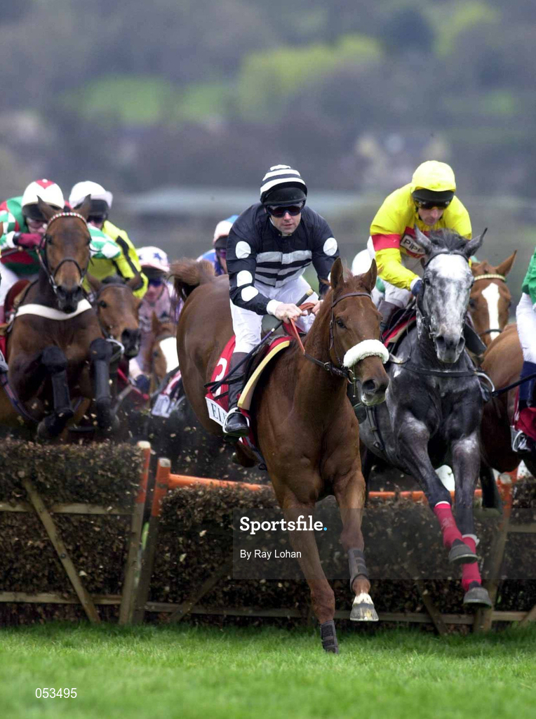 16 March 2000; Asador, with Conor O'Dwyer up, leads the field round during the Elite Racing Club Triumph Hurdle on Day Three of the Cheltenham Racing Festival at Prestbury Park in Cheltenham, England. Photo by Ray Lohan/Sportsfile