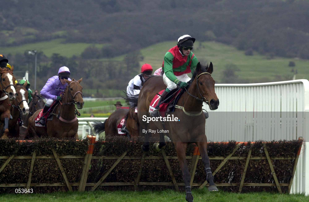 16 March 2000; Limestone Lad, with Shane McGovern up, leads the field first time round during the Bonusprint Stayers' Hurdle on Day Three of the Cheltenham Racing Festival at Prestbury Park in Cheltenham, England. Photo by Ray Lohan/Sportsfile