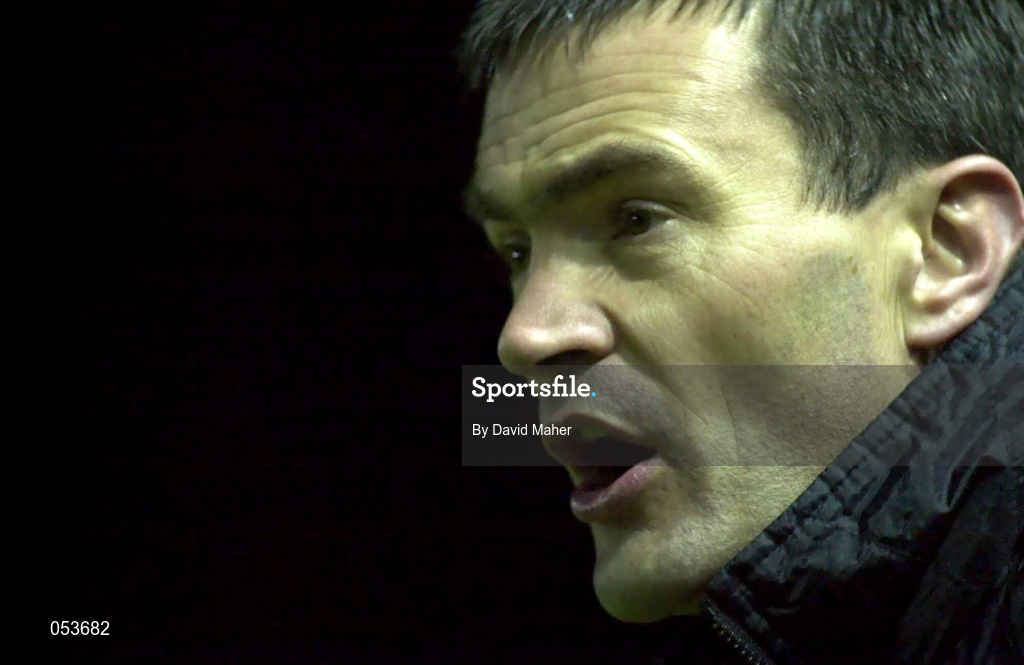 6 January 2000; Cork City manager Derek Mountfield during the Harp Lager FAI Cup Second Round match between Longford Town and Cork City at Flancare Park in Longford. Photo by David Maher/Sportsfile