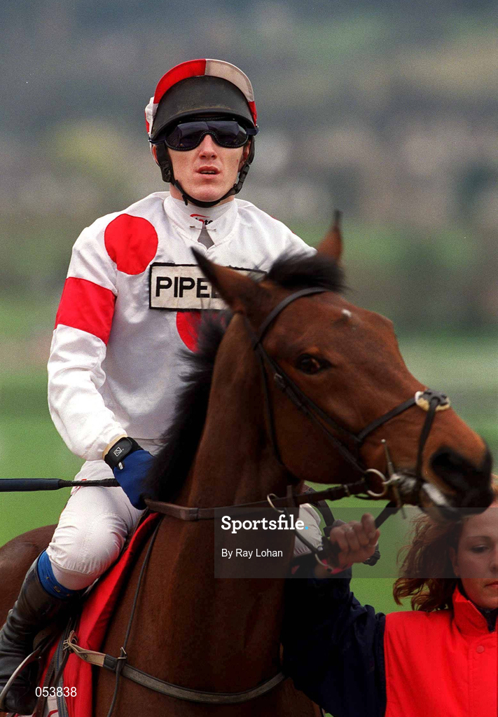 16 March 2000; Gloria Victis, with AP McCoy up, ahead of the Tote Cheltenham Gold Cup Chase Showcase Race on Day Three of the Cheltenham Racing Festival at Prestbury Park in Cheltenham, England. Photo by Ray Lohan/Sportsfile