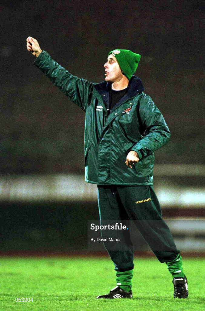16 November 1998; Ireland manager Mick McCarthy during Republic of Ireland squad training at the Red Star Belgrade Stadium in Belgrade, Yugoslavia. Photo by David Maher/Sportsfile