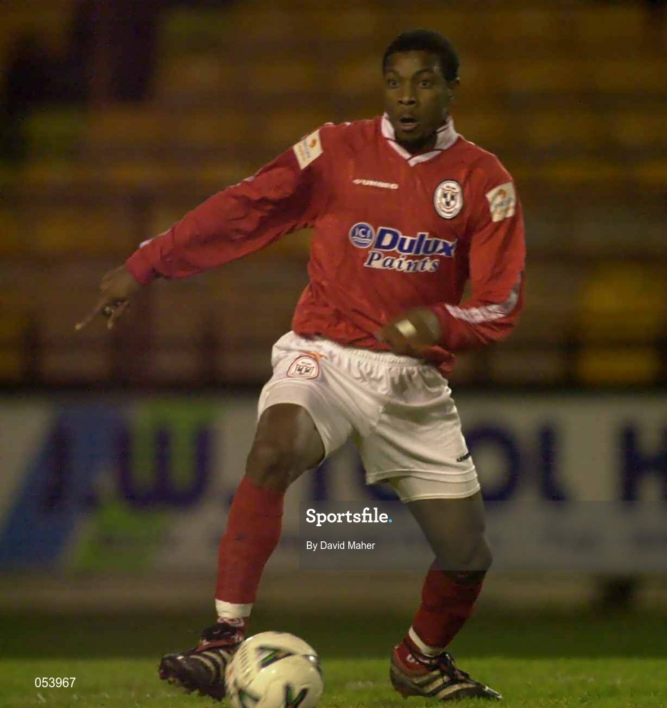 28 January 2000; Avery John of Shelbourne during the Eircom League Premier Division match between Shelbourne and Galway United at Tolka Park in Dublin. Photo by David Maher/Sportsfile
