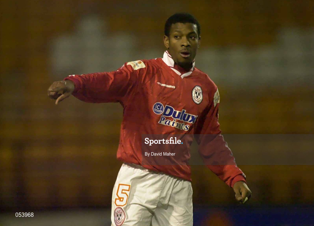 28 January 2000; Avery John of Shelbourne during the Eircom League Premier Division match between Shelbourne and Galway United at Tolka Park in Dublin. Photo by David Maher/Sportsfile
