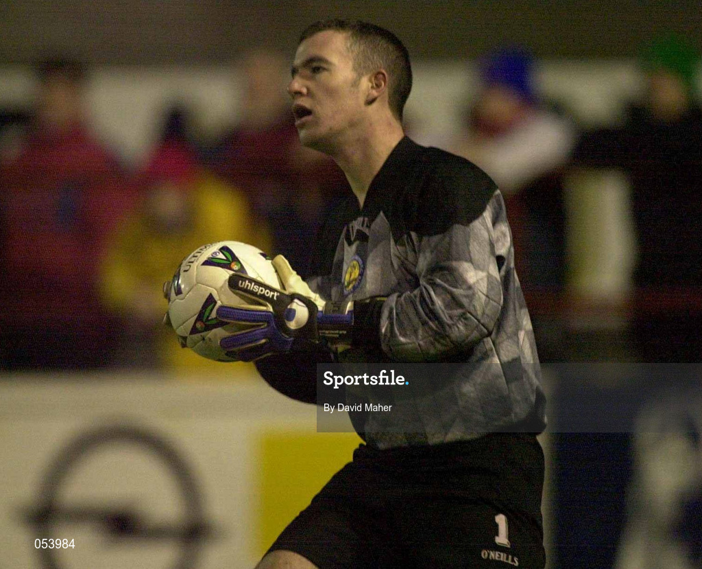 7 January 2001; Robert Hannon of Monaghan United during the FAI Harp Lager Cup Second Round match between Shelbourne and Monaghan United at Tolka Park in Dublin. Photo by David Maher/Sportsfile