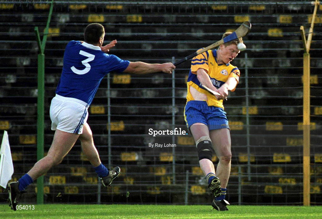 26 November 2000; Niall Gilligan of Sixmilebridge in action against Gary Gater of Mount Sion during the AIB Munster Senior Hurling Club Championship Final match between Sixmilebridge and Mount Sion at Semple Stadium in Thurles, Tipperary. Photo by Ray Lohan/Sportsfile