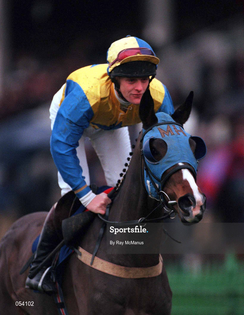 26 December 2000; Discerning Air, with Robert McNully up, make their way to the start ahead of the Move-Over-Butter Ext. Handicap Hurdle during Day 1 of the Leopardstown Christmas Festival at Leopardstown Racecourse in Dublin. Photo by Ray McManus/Sportsfile