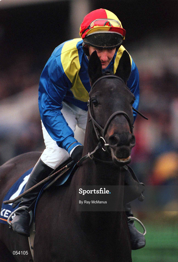 26 December 2000; Endless Magic, with Philip Fenton up, make their way to the start ahead of the Move-Over-Butter Ext. Handicap Hurdle during Day 1 of the Leopardstown Christmas Festival at Leopardstown Racecourse in Dublin. Photo by Ray McManus/Sportsfile