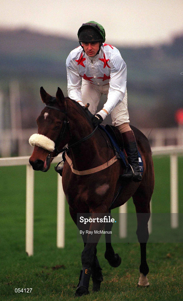 26 December 2000; Reminiscer, with Shay Barry up, on their way to the start ahead of the Denny Juvenile Hurdle during Day 1 of the Leopardstown Christmas Festival at Leopardstown Racecourse in Dublin. Photo by Ray McManus/Sportsfile