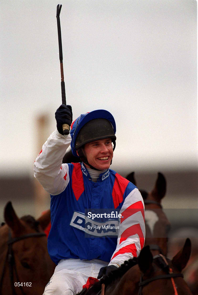 16 March 2000; Jockey Richard Johnson, on Looks Like Trouble, after winning the Tote Cheltenham Gold Cup Chase on Day Three of the Cheltenham Racing Festival at Prestbury Park in Cheltenham, England. Photo by Ray McManus/Sportsfile