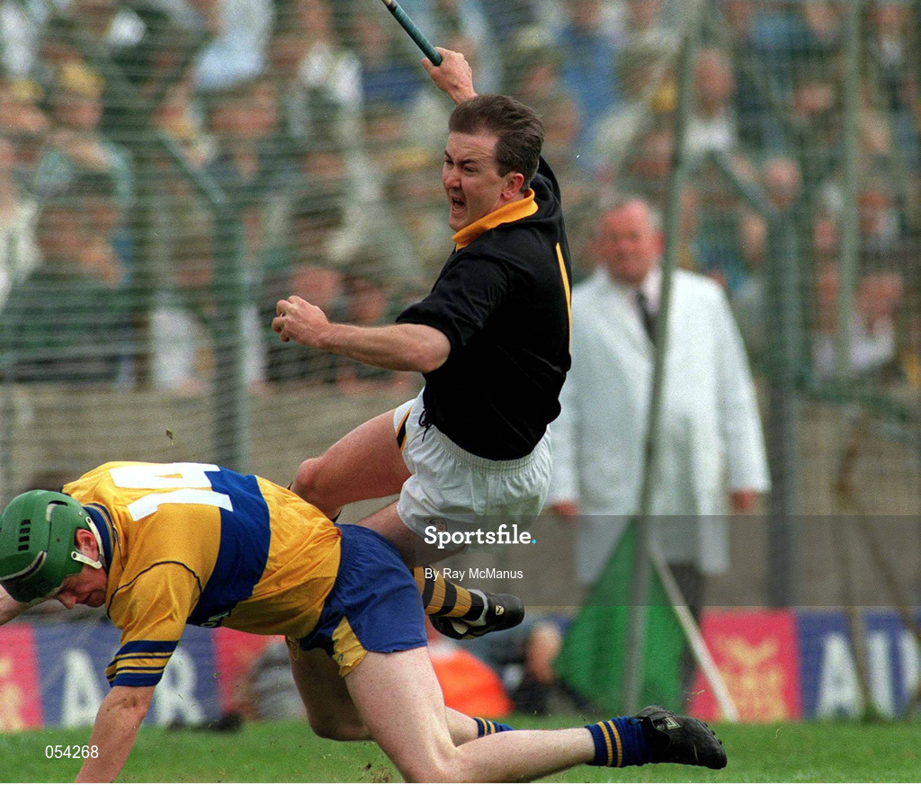 7 May 1995; Michael Walsh of Kilkenny, in action against Eamonn Taffe of Clare during the Church & General National League Hurling Final between Kilkenny and Clare at Semple Stadium in Thurles, Tipperary. Photo by Ray McManus/Sportsfile
