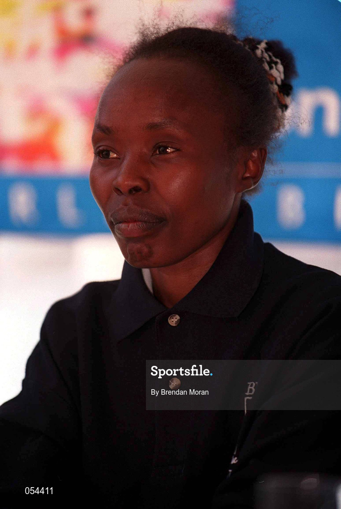 1 October 2000; Tegla Laroupe of Kenya, Women's 5,000m, in attendance during a press conference in Sydney. Photo by Brendan Moran/Sportsfile