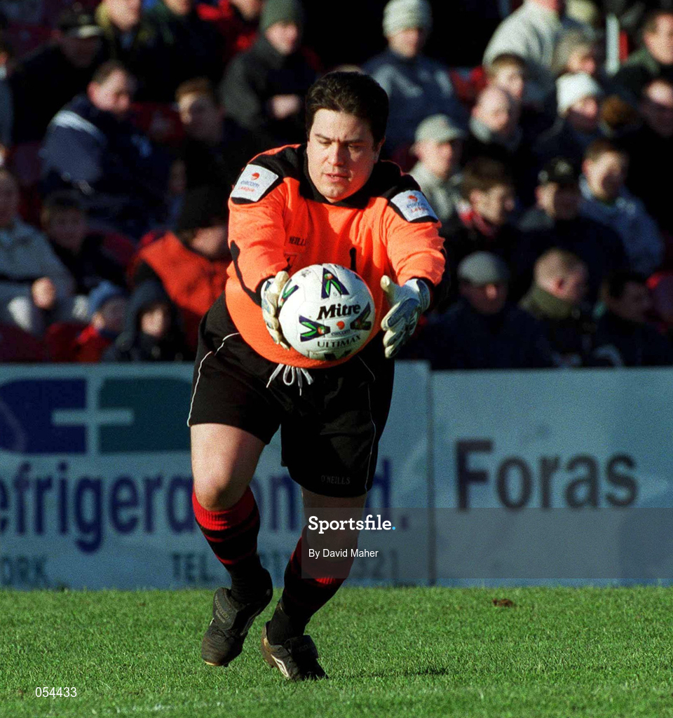 14 January 2001; Stephen O'Brien of Longford Town during the Eircom League Cup Second Round Replay match between Cork City and Longford Town at Turners Cross in Cork. Photo by David Maher/Sportsfile