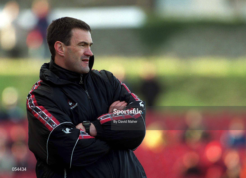 14 January 2001; Cork City manager Derek Mountfield during the Eircom League Cup Second Round Replay match between Cork City and Longford Town at Turners Cross in Cork. Photo by David Maher/Sportsfile