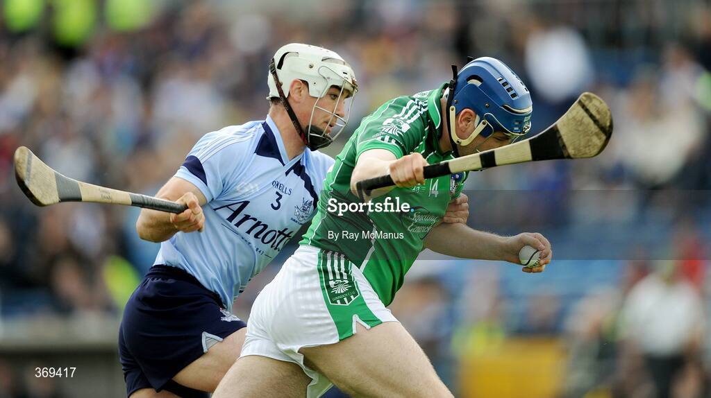 26 July 2009; Paudie McNamara bursts past the Dublin full-back Tomas Brady on his way to scoring the first Limerick goal. GAA All-Ireland Senior Hurling Championship Quarter-Final, Dublin v Limerick, Semple Stadium, Thurles, Co. Tipperary. Picture credit: Ray McManus / SPORTSFILE