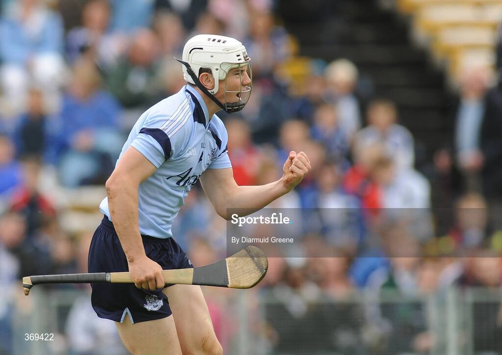 26 July 2009; Liam Rushe, Dublin, celebrates after scoring his side's first goal. GAA All-Ireland Senior Hurling Championship Quarter-Final, Dublin v Limerick, Semple Stadium, Thurles, Co. Tipperary. Picture credit: Diarmuid Greene / SPORTSFILE