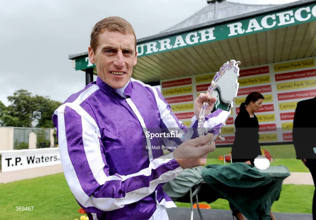 26 July 2009; Jockey Johnny Murtagh after winning the Camas Park And Ashtown House Stud Phoenix Stakes with Alfred Nobel. Curragh Racecourse, Co. Kildare. Picture credit: Matt Browne / SPORTSFILE