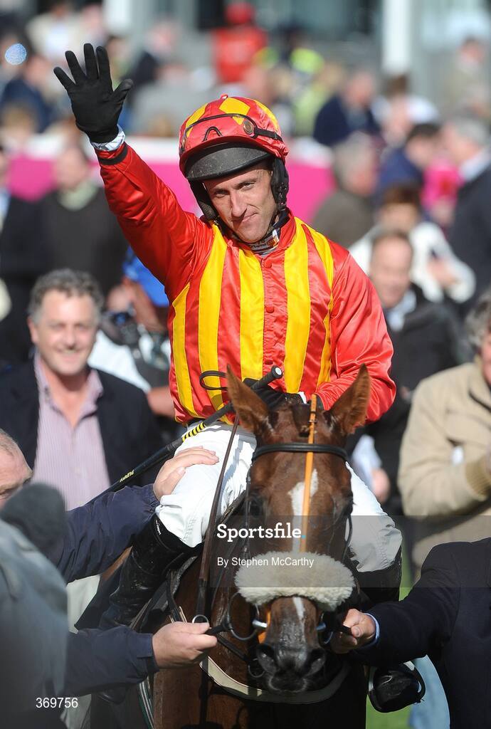 27 July 2009; Robbie Power celebrates after winning the Galwaybayhotel.com Handicap Hurdle on No One Tells Me. Galway Racing Festival, Ballybrit, Galway. Picture credit: Stephen McCarthy / SPORTSFILE