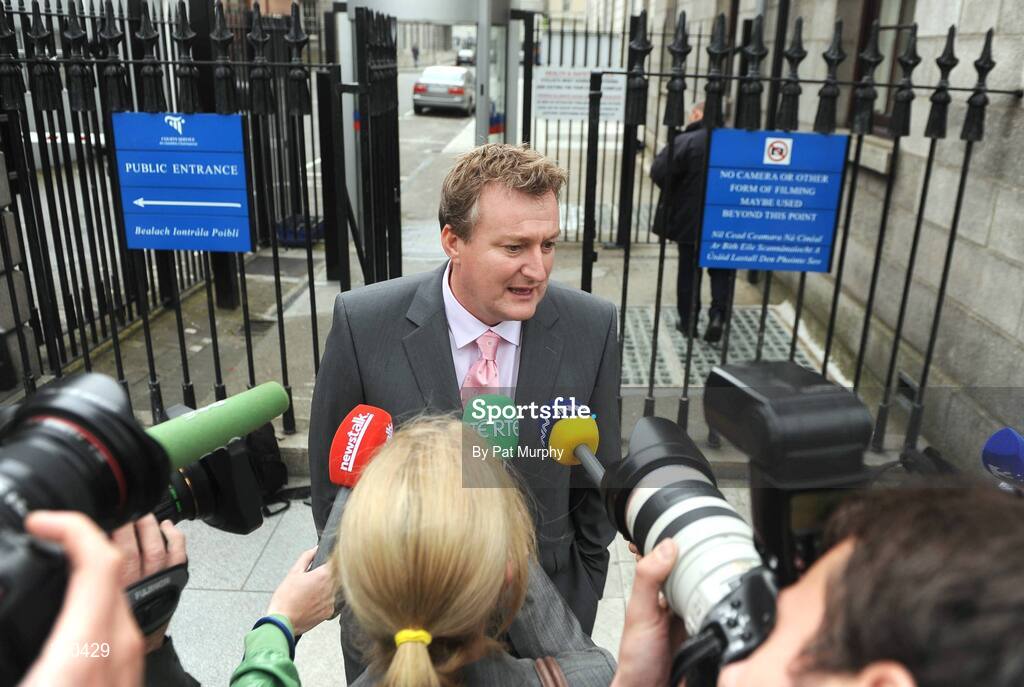 31 July 2009; Cork City owner and chairman Tom Coughlan leaves the Four Courts after a judgement in the High Court which keeps the club in business. High Court, Four Courts, Dublin. Picture credit: Pat Murphy / SPORTSFILE