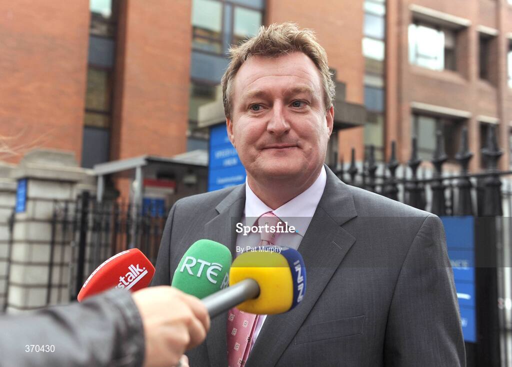 31 July 2009; Cork City owner and chairman Tom Coughlan leaves the Four Courts after a judgement in the High Court which keeps the club in business. High Court, Four Courts, Dublin. Picture credit: Pat Murphy / SPORTSFILE