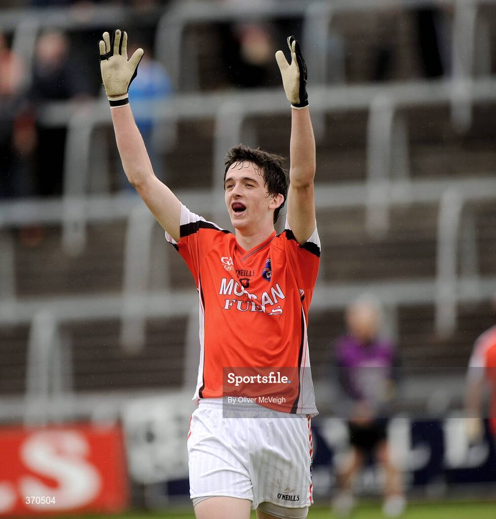 1 August 2009; Rory Grugan, Armagh, celebrates at the final whistle. ESB GAA Football All-Ireland Minor Championship Quarter-Final, Armagh v Kildare, Kingspan Breffni Park, Cavan. Picture credit: Oliver McVeigh / SPORTSFILE